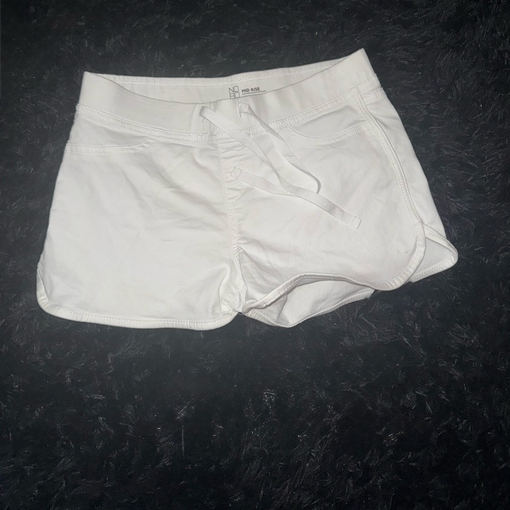 No Boundaries White Athletic Shorts